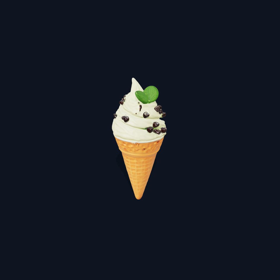 Mint Chip Ice Cream Cone model pack